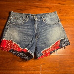 Ralph Lauren Blue Jean Shorts with Red Accents